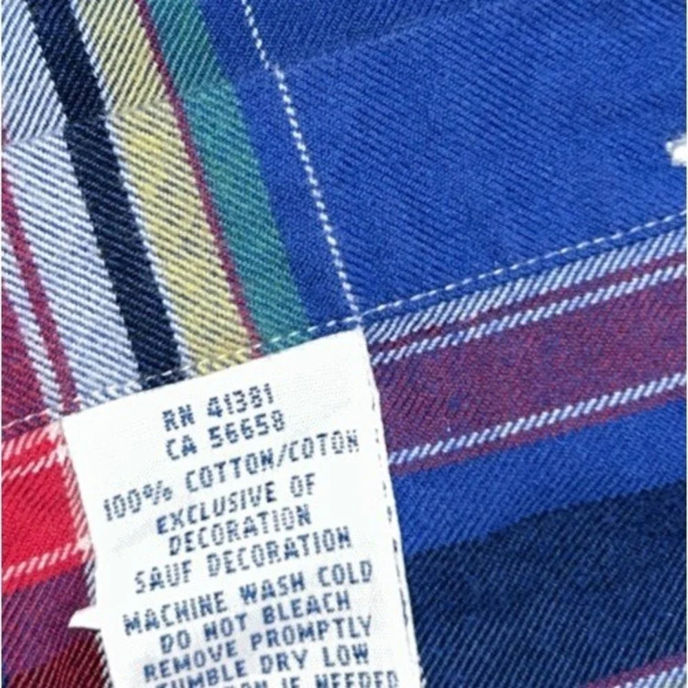 Polo‎ Ralph Lauren Multi Colored Plaid Flannel Meds Medium Long Sleeve Button Up